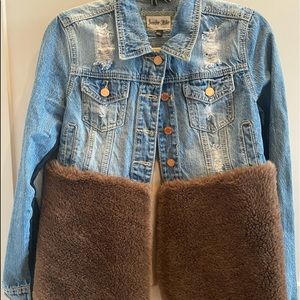 Jennifer Miller denim faux fur jean jacket. Never worn.
